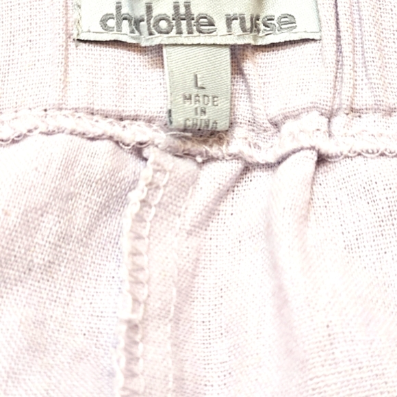 NWOT Charlotte Russe Women's Lavender High-Waist Belted Paper Bag Shorts, Size L - Picture 5 of 7